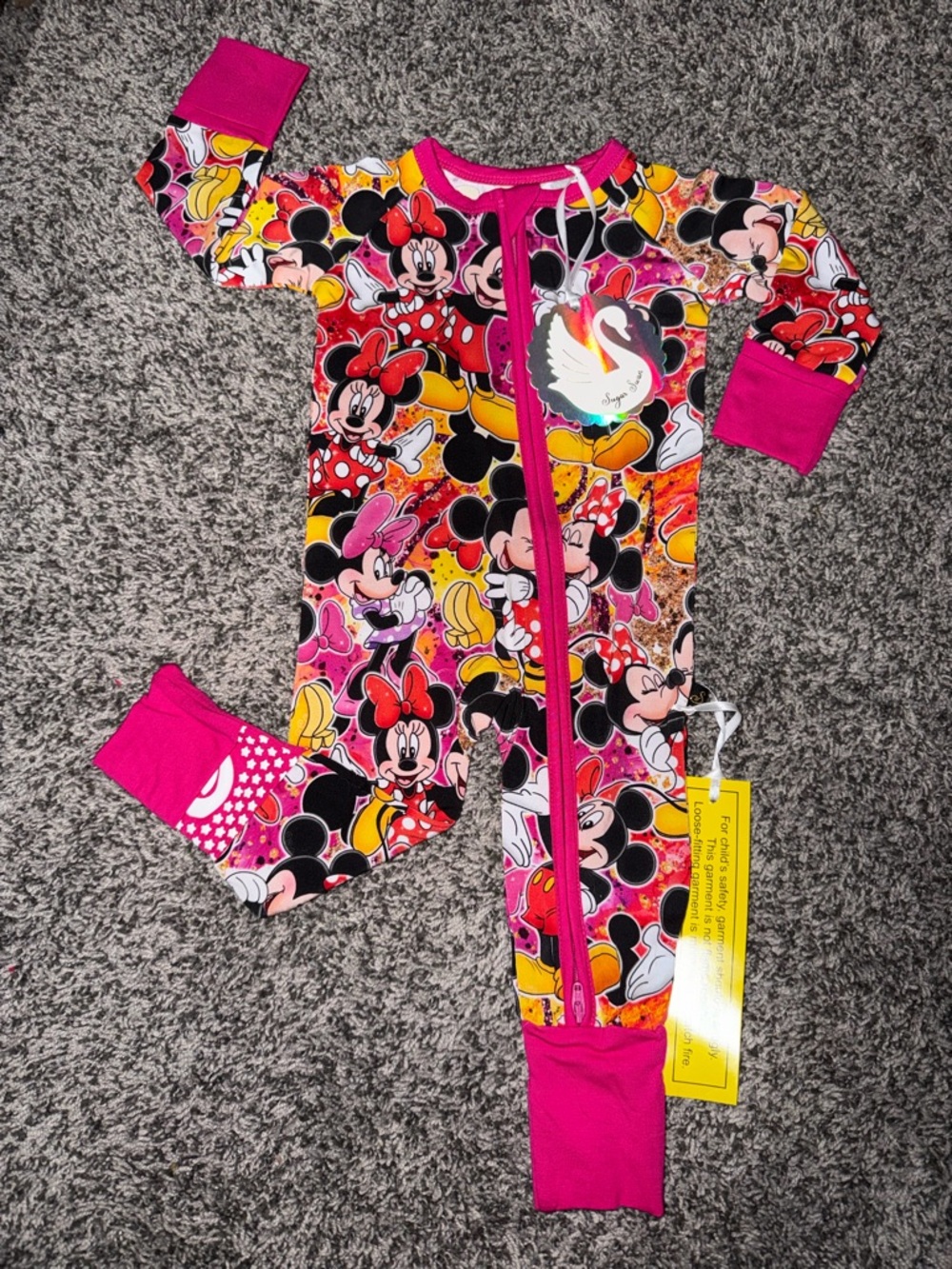 Mickey & Minnie Sugar Swan Bamboo Zippy